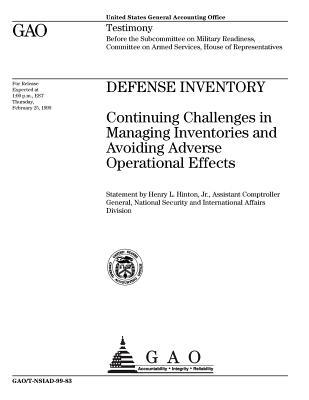 Download Defense Inventory: Continuing Challenges in Managing Inventories and Avoiding Adverse Operational Effects - United States General Accountability Office file in ePub