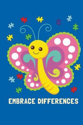 Read online Embrace Differences: Writing Notebook / Blank Diary with 100 Lined Pages / 6x9 Composition Book, Autism Spectrum Disorder Awareness, Butterfly, Rainbow, Puzzle Pieces - Unicorn Magic Journals | PDF